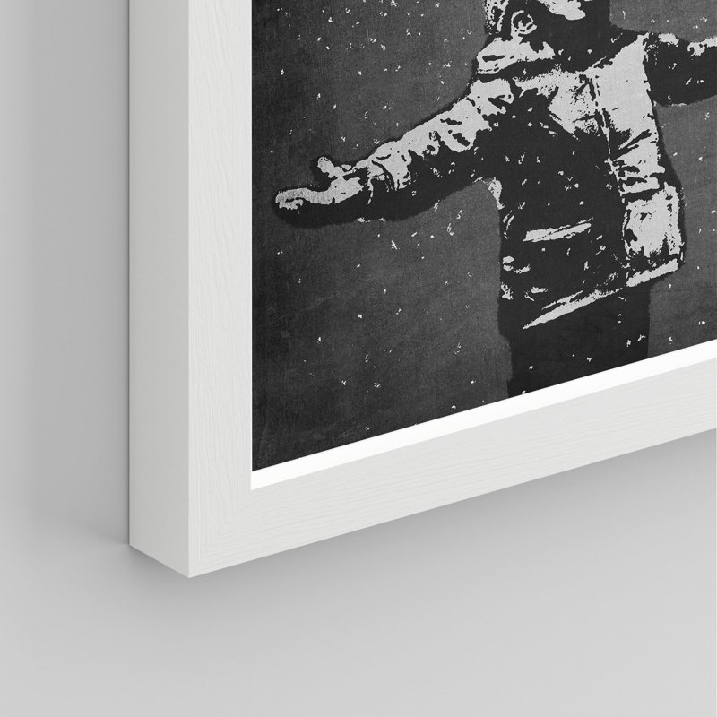 «Banksy Hope Faith Love Wall Art gris foncé, décoration murale industrielle, citations inspirantes» sur papier, Blanc