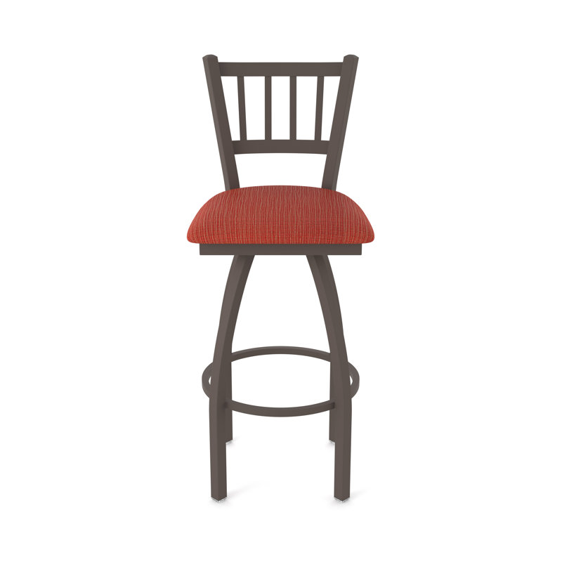 Tabouret pivotant 810 Contessa, Tissu - graphite coquelicot, Bronze, Très grand (siège d'une hauteur de 36 po)