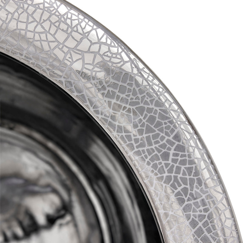 14" Sky Blue Fishbowl, Silver, 10.5" H X 14.5" W X 14.5" D