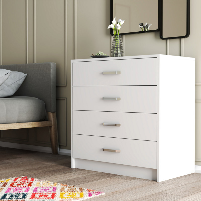 Commode 4 tiroirs l 32 po, Blanc