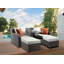 Canapé modulaire d'extérieur de 82 po avec 2 coussins et 2 repose-pieds de couleur beige Bitanya