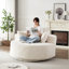 Fauteuil pivotant en mousse de velours côtelé simple de 55 po de hauteur avec mouvement à 360 degrés, couette moderne moelleuse, installation rapide, tissu en fausse fourrure de lapin et rotation du canapé-lit, assemblage, coussin
