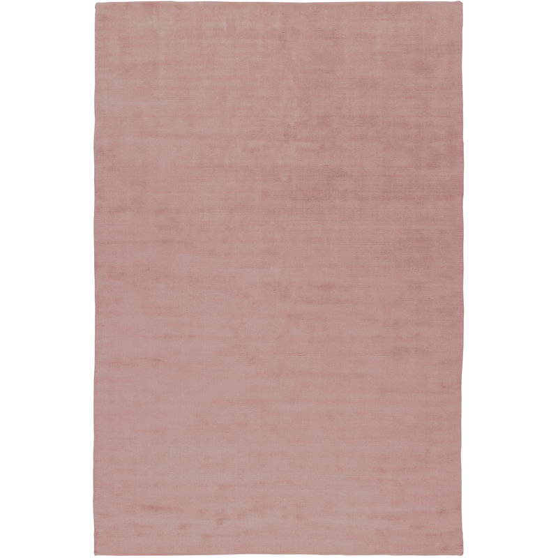 Farrow & Ball Plain Wool Portobello Pink Area Rug, Rectangle 7' x 10'