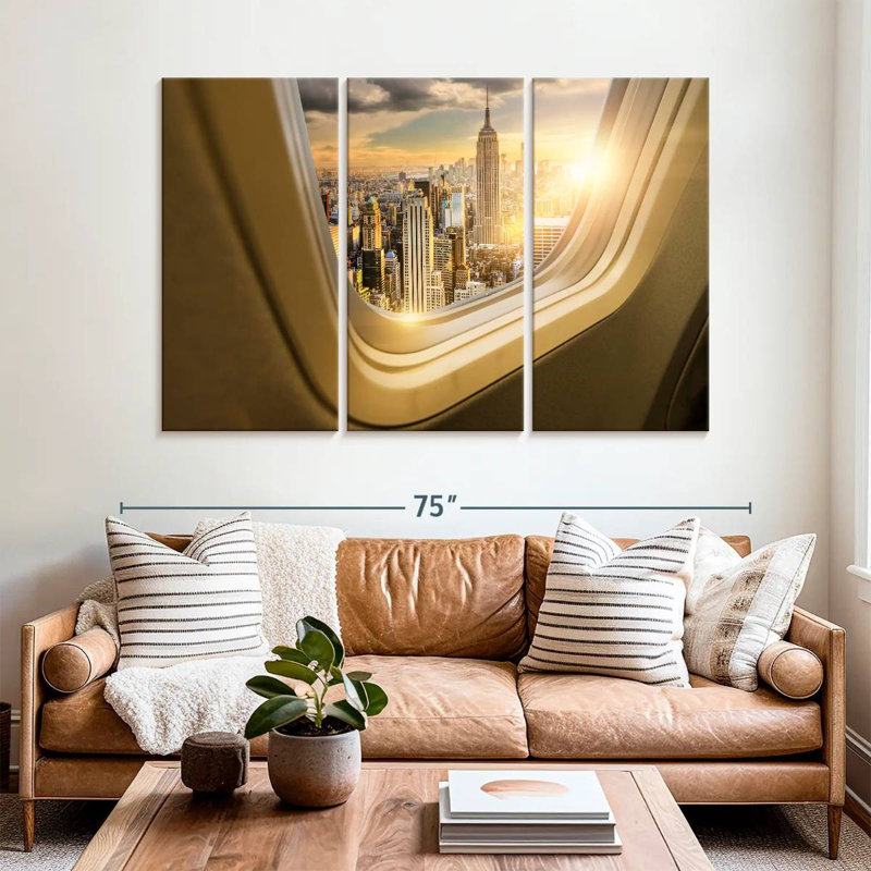Sireci NYC Plane Window View, 42" H x 65" W