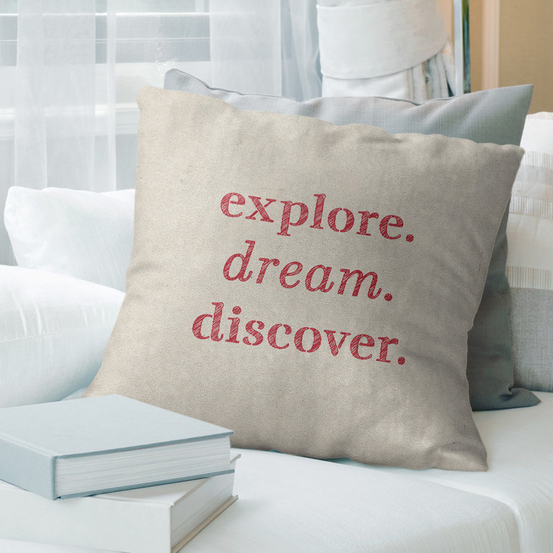 Coussin Handjet, Blanc / Rouge, 16 po x 1 po, Polyester/ Bourre en polyester