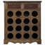 Boria 16 Bottle Solid Wood Cabinet/Enclosed Storage Wine Bottle & Glass Rack in Dark Brown