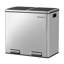 Poubelle à pédale multi-compartiments en acier inoxydable 2 x 6,3 gallons