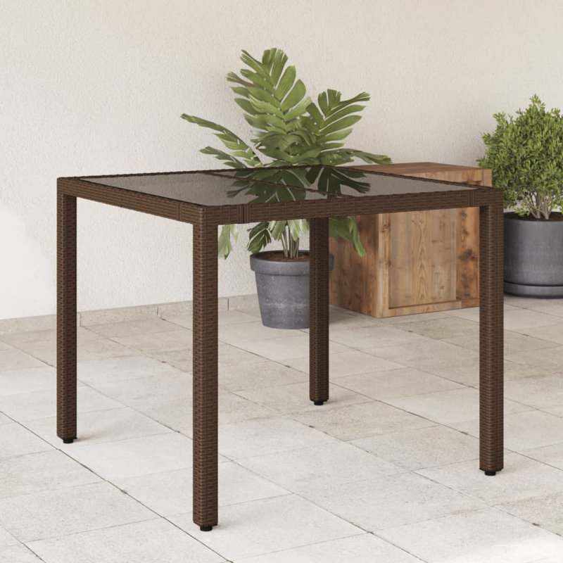Piranavan Outdoor Dining Table , cm W 90cm cm D, Brown, 75cm H x 90cm W x 90cm L