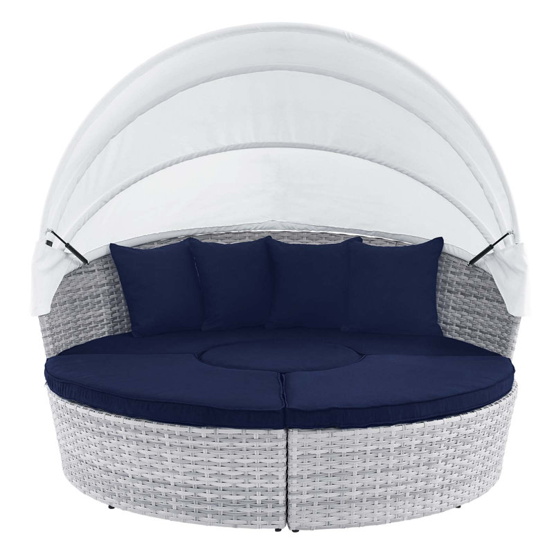 Modway Scottsdale Canopy Sunbrella Outdoor Patio Daybed, Canvas Navy Sunbrella® Canvas