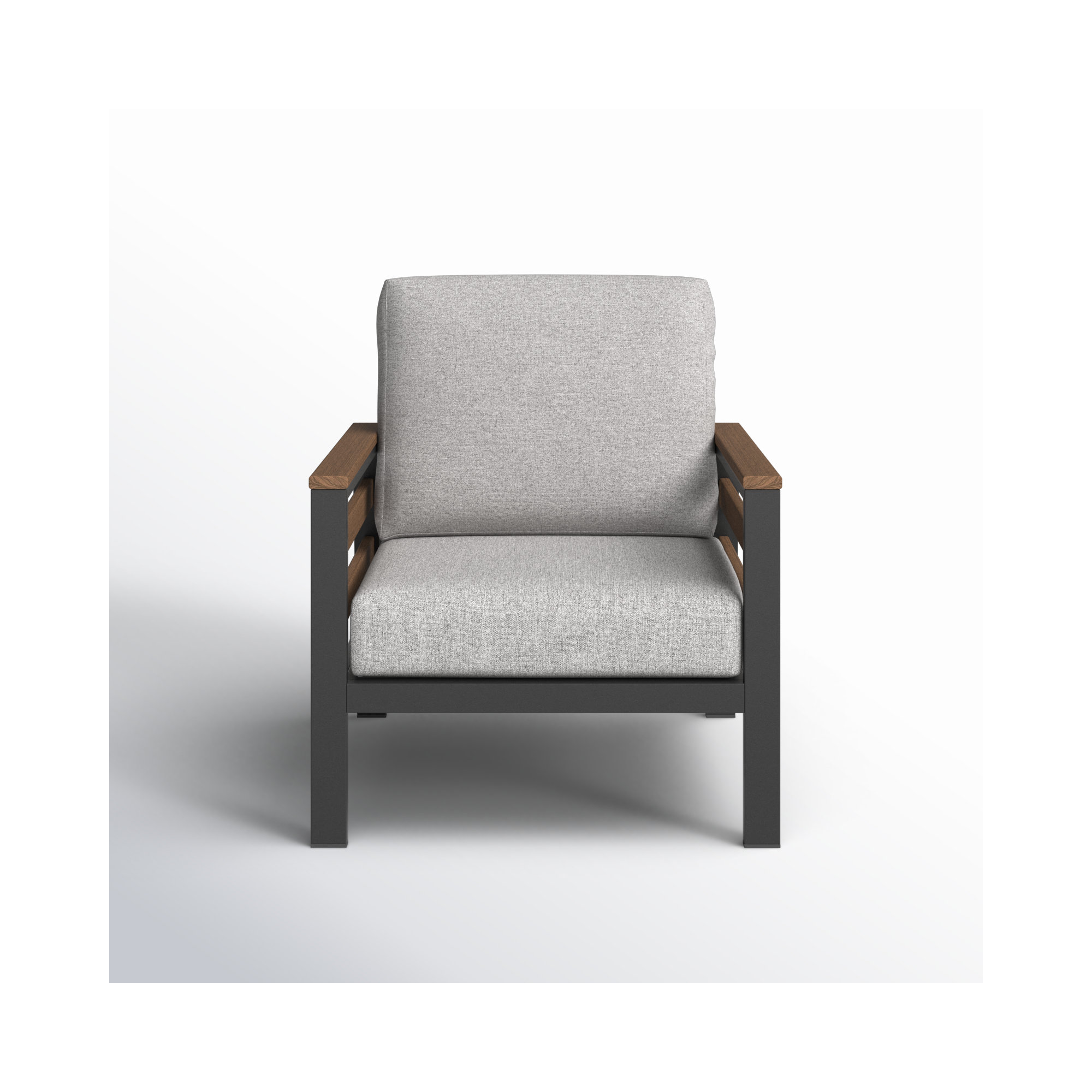 Townsend Patio Chair with Sunbrella® Cushions, Canvas Granite Sunbrella® Canvas, Brown/Dark Gray