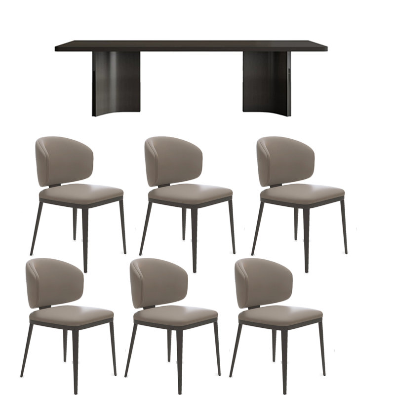 Ensembles de tables de salle à manger épaisses à plaque de roche., H 29,53 po x L 94,49 po x l 31,5 po