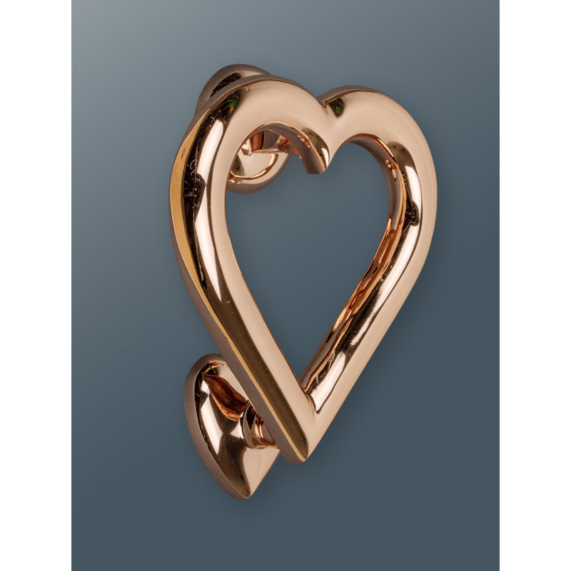 Black Heart Door Knocker, Rose Gold