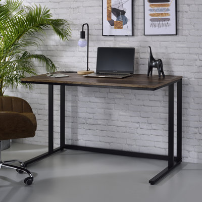 Bureau d'écriture en noyer et noir avec port USB