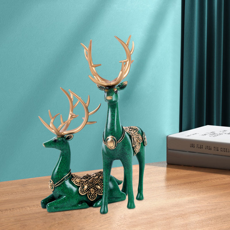 Grand renne de Noël moderne 11 po, Vert