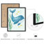 Aquarelle, baleine, ensemble d'art mural encadré de 2 - impressions océan bleu pour salle de bain ou chambre d'enfant-119346999-119346998
