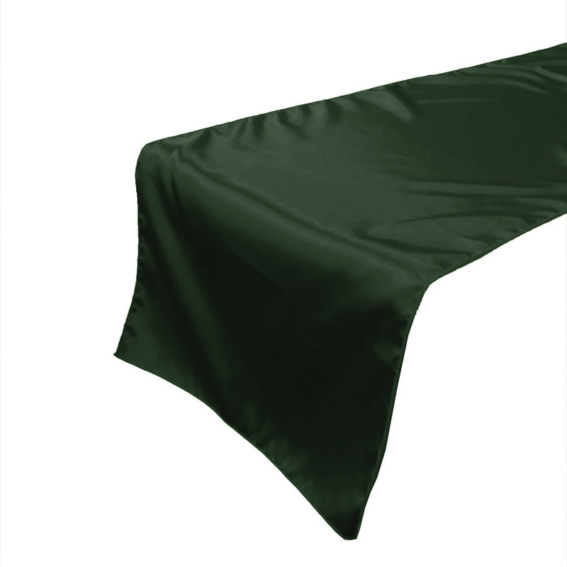 Karisha Rectangle Polyester Table Runnner, 108" x 24", Hunter Green