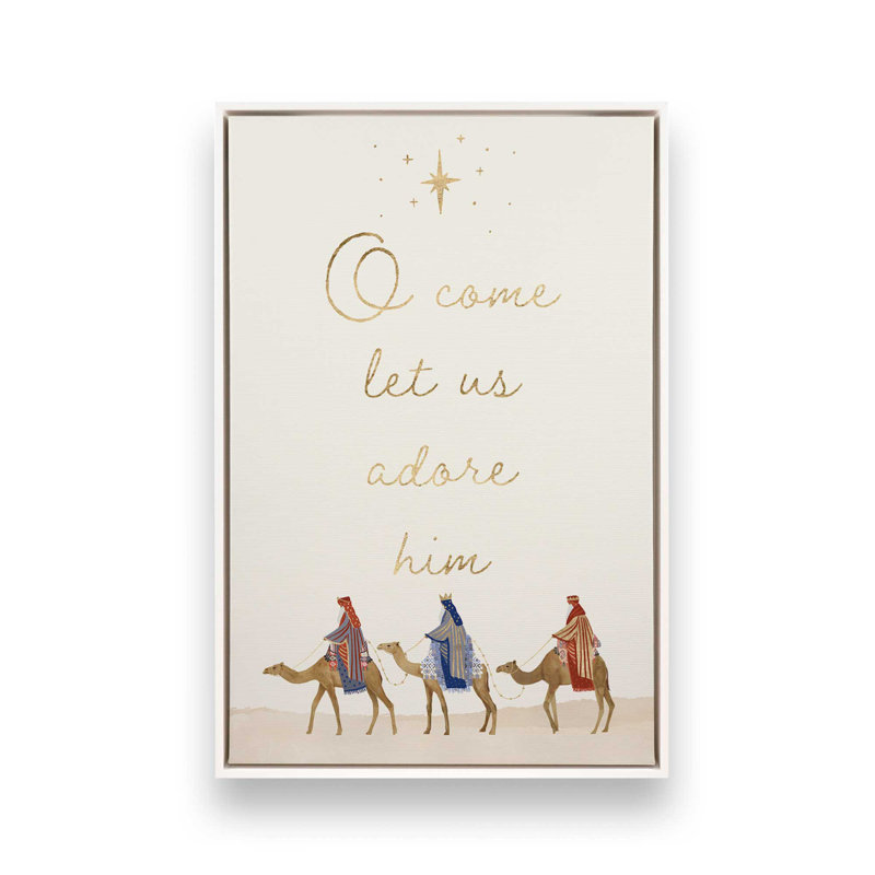 «Wise Men Journey», reproduction sur toile, H 30,75 po x l 20,75 po, Cadre flottant blanc