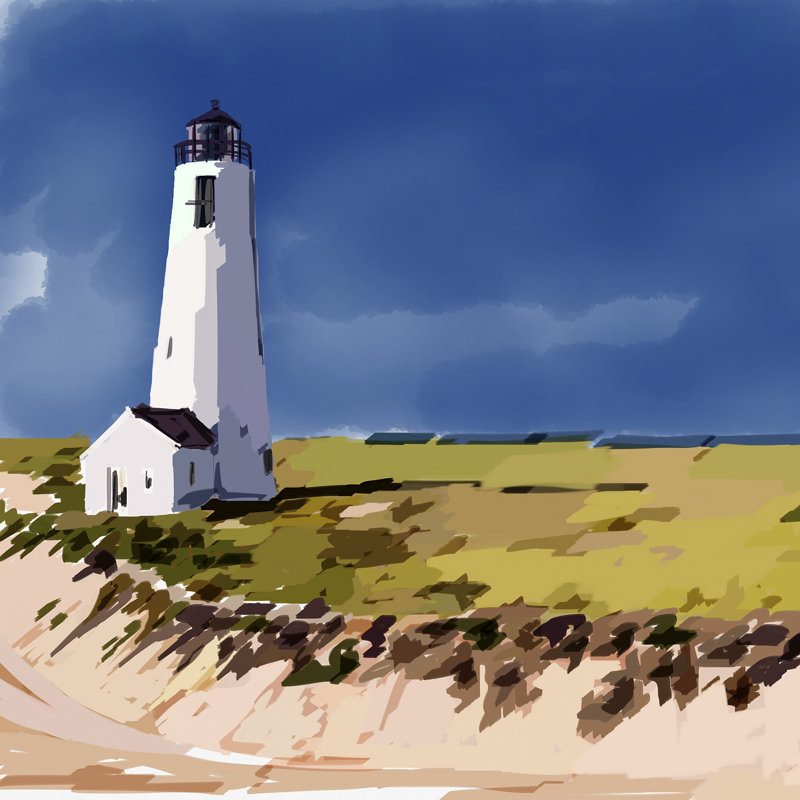Lighthouse Scene V by Emily Kalina - Wrapped Canvas Painting, 51cm H x 51cm W x 3.8cm D