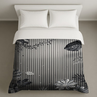 Housses de couette monochromes à feuillage tropical