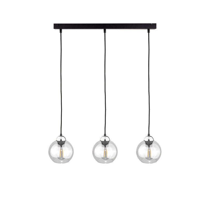 Bernstein 3 - Light Kitchen Island Pendant, Black/Silver
