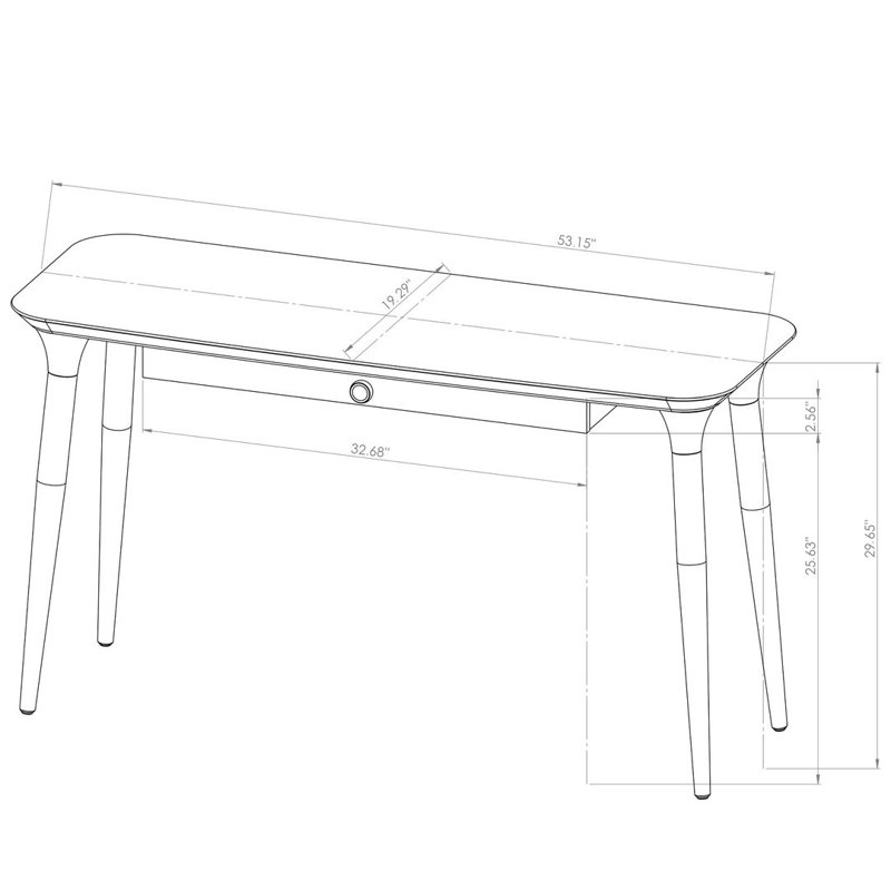 Beyers Desk, Off White/Cinnamon