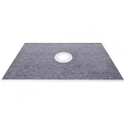 Ensemble de bordure de douche, bordure de douche étanche de 48 po x 72 po avec bride de collage centrale en PVC de 4 po, grille en acier inoxydable de 4 po, 2 trottoirs et trottoir de douche coupables, bâtons de pente de pan de douche convenant à la salle de bain