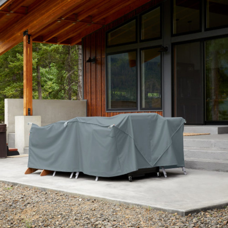 Ayvin Easy Fold Patio Furniture Cover, Gray, 35" H x 140" W x 70" D