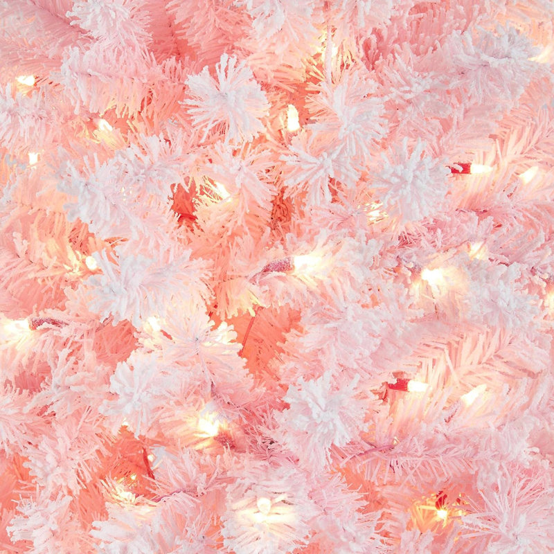 6ft Pink Pre-Lit Artificial Christmas Tree with Warm White Lights