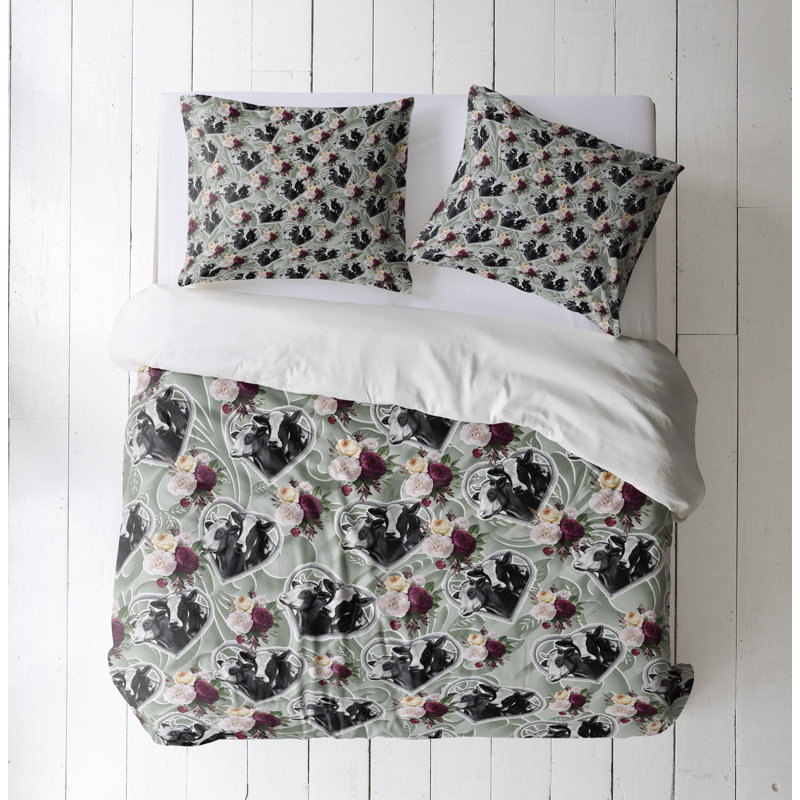 Ensemble de housse de couette, Housse de couette grand + 2 grandes taies décorat, Gris