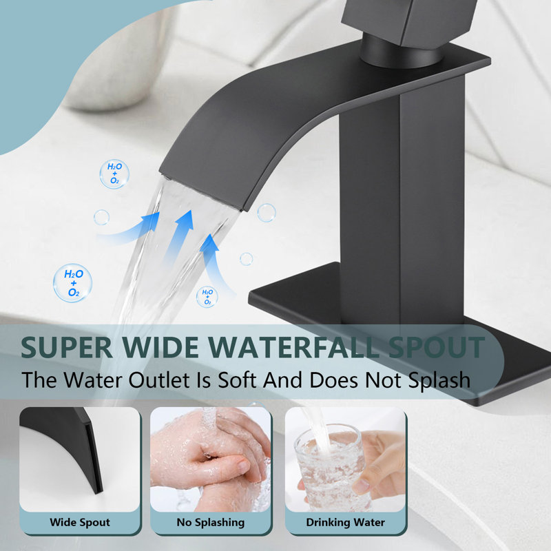 Single Hole Bathroom Faucet, Matte Black