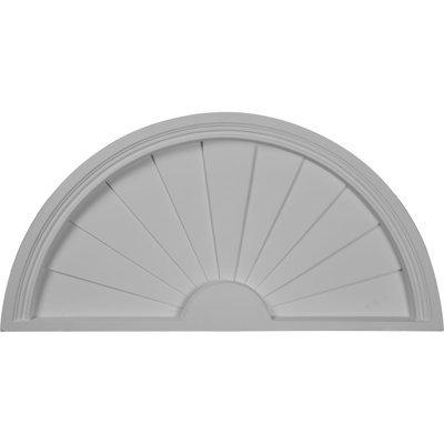 31 3/4"W x 16"H x 1 3/4"P Half Round Sunburst Pediment