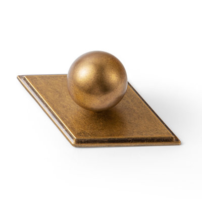 Poignée ronde en alliage de zinc de 1,2 po de diamètre avec plaque arrière décorative, poignées de tiroir rétro pour la cuisine et la commode
