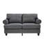 Moderne et confortable 59,5 po 2 places, canapé 100% rembourré, accoudoirs ronds avec rangement, structure en bois massif, coussin éponge haute densité à ressorts ensachés, housses de coussin amovibles de style classique