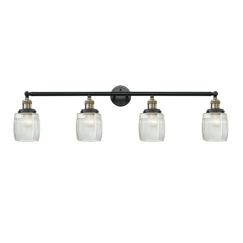 Éclairage de salle de bain à intensité variable 4 lumières Mireya, Ampoule incandescente rétro de 60 watts, Nickel poli