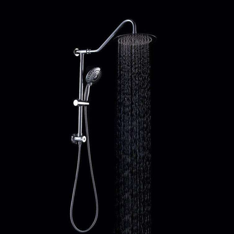 Lordear Double Rain Shower Set 5 Setting Hotel Spa Dual Bathroom Shower  Heads Handheld Combo Shower Set With Adjustable Slide Bar And Stainless  Steel Hose