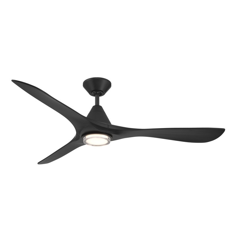 Carve 3 Natural Wood Blade Smart Ceiling Fan With Remote Control Included, Works With Alexa and iOS or Android App, No