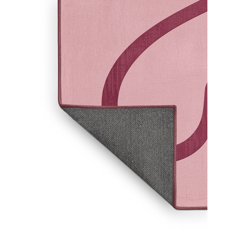 Tapis rose doux et moelleux à motif abstrait moderne et contemporain Favela, 6 X 9