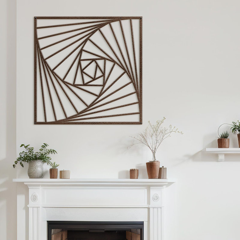Décoration murale en métal, H 24 po x l 24 po x P 0,05 po, Bronze