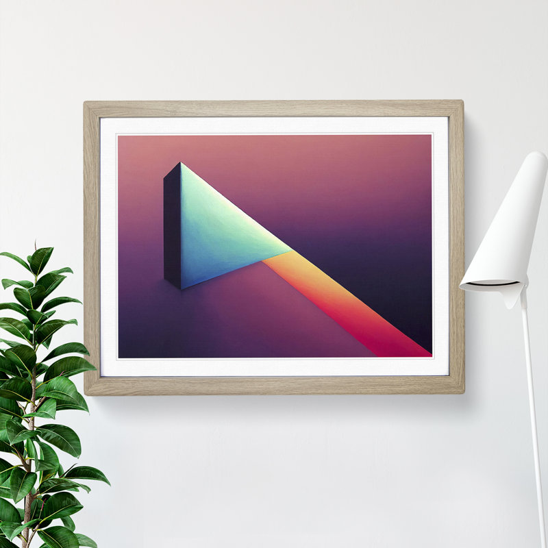Minimalism Abstract Art - Framed Print, 34cm H x 46cm W x 2cm D, Oak