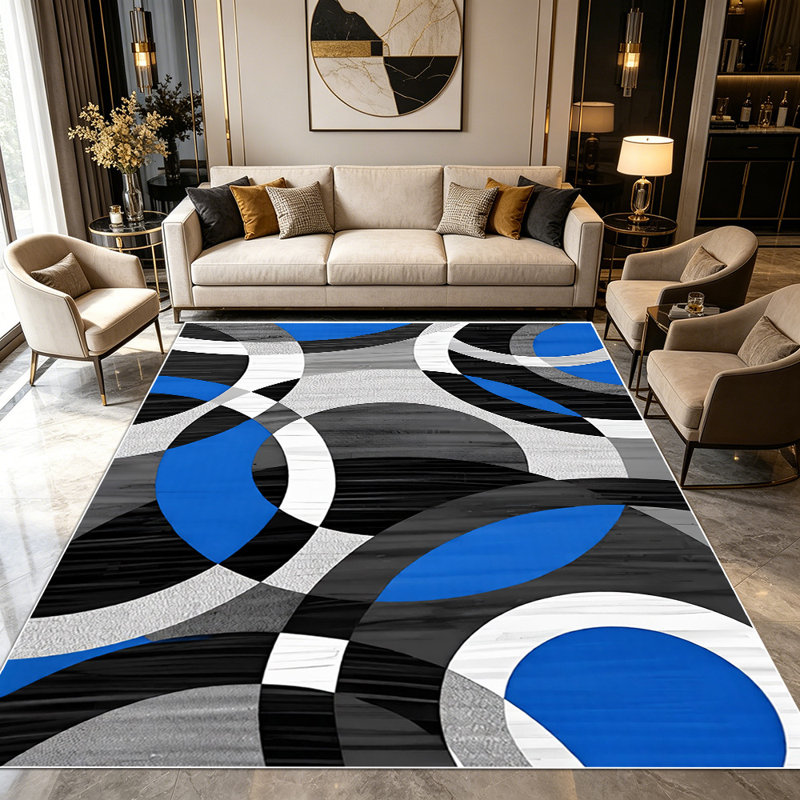 Modern abstract geometric carpet, soft and easy to clean, suitable for living rooms, bedrooms, dining rooms, study rooms, and other indoor spaces