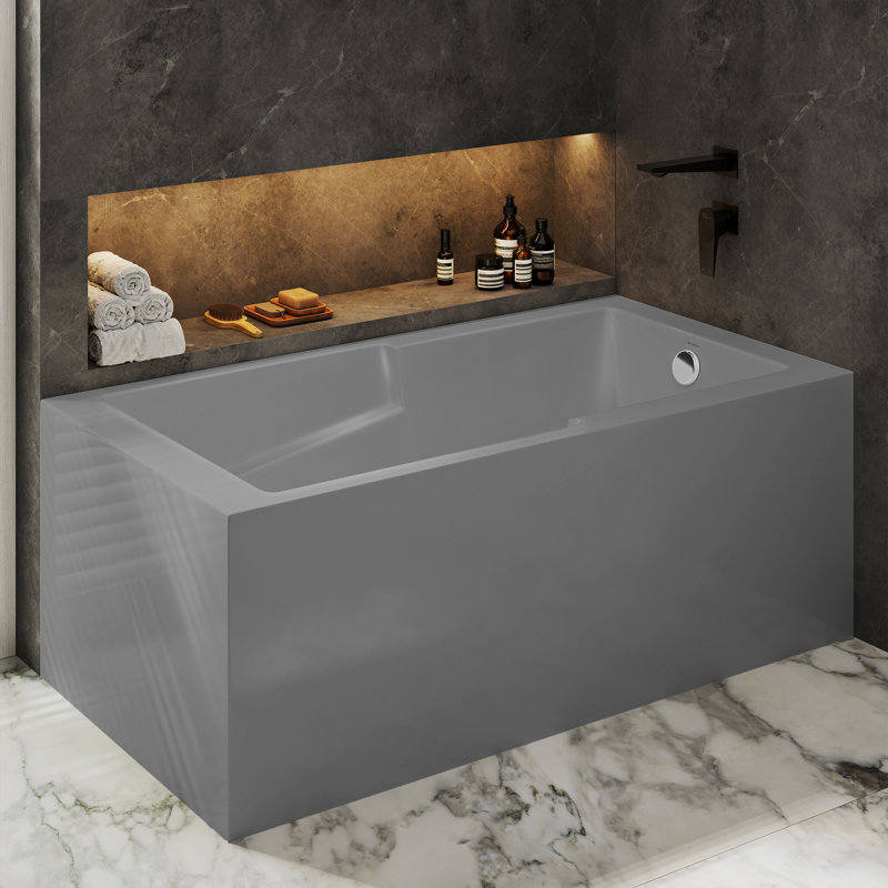 Baignoire de coin Claire, Oui, Gris mat