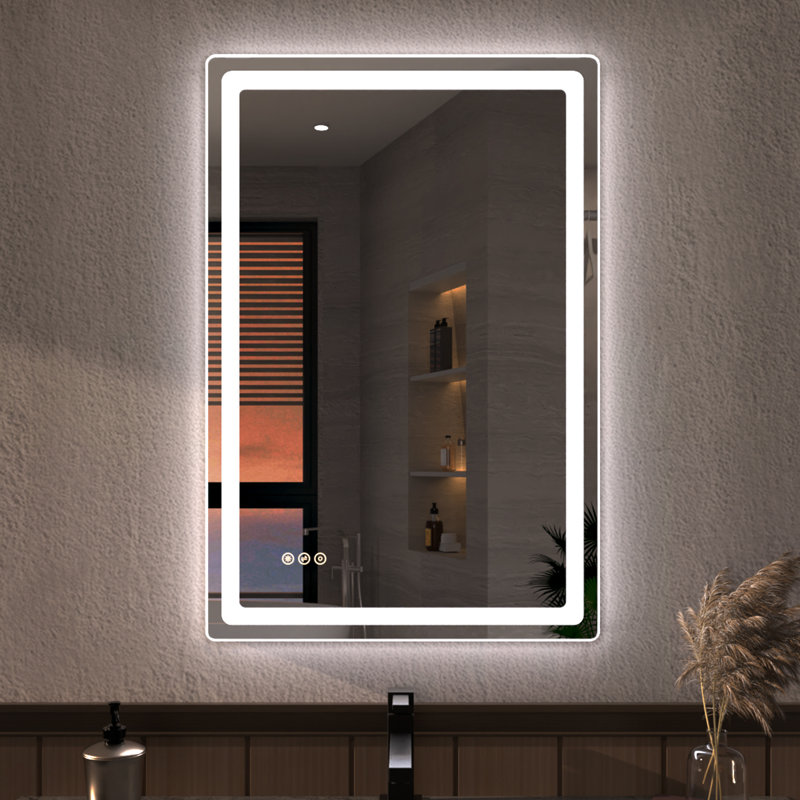 Miroir de salle de bain mural 24 po x 36 po Niveous, 36 po x 24 po, Rectangulaire