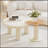 Circular Beige Cream Coffee Table Set