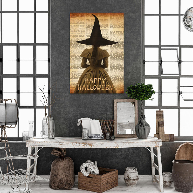 «Witch Happy Halloween», impression sur toile tendue, H 36 po x l 24 po x P 1,25 po
