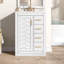 Meuble-lavabo 24 po avec lavabo intégré en céramique, meuble-lavabo simple avec 1 porte et 3 tiroirs pour salle de bain petite et moyenne, blanc-1054159417