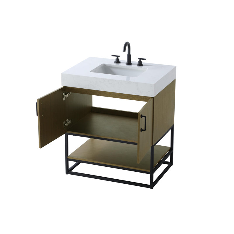 Meuble-lavabo simple 30 po, Brun châtaigne
