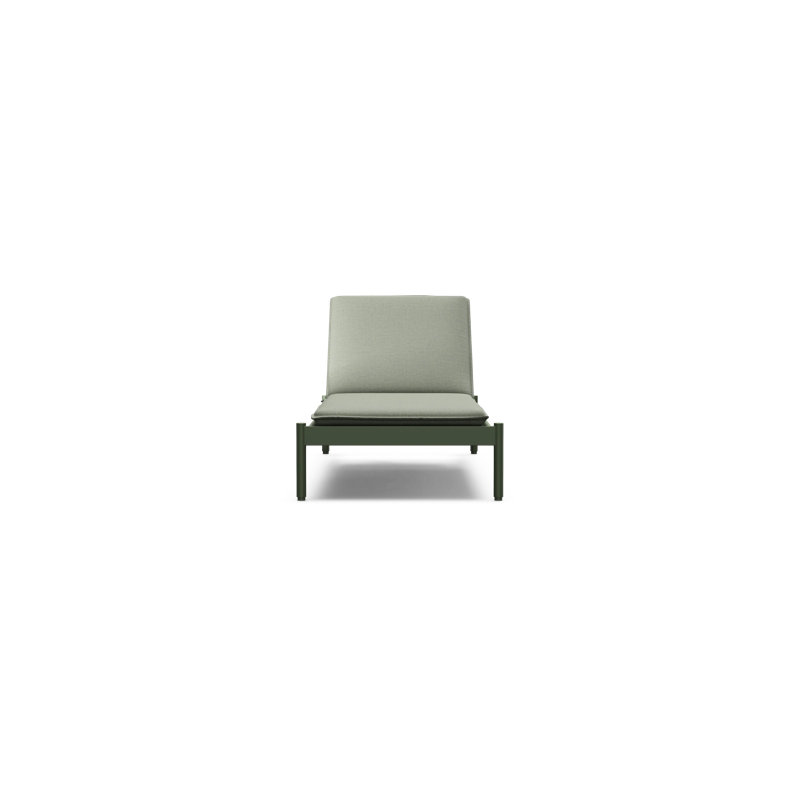 Terra Sun Lounger, Sunbrella Origin Olive Leaf Cushion/Green Frame