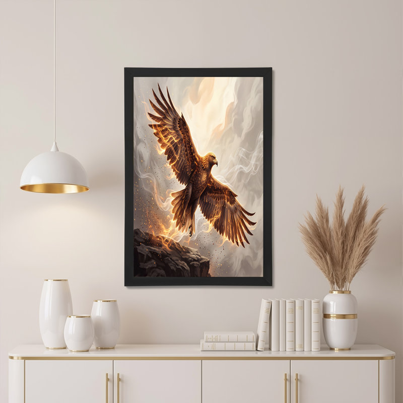 Art mural sur toile Golden Eagle, H 24 po x l 36 po