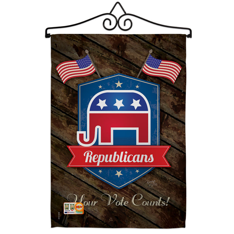 Polyester 18,5 x 13 po republicans 2 côtés ensemble de drapeau