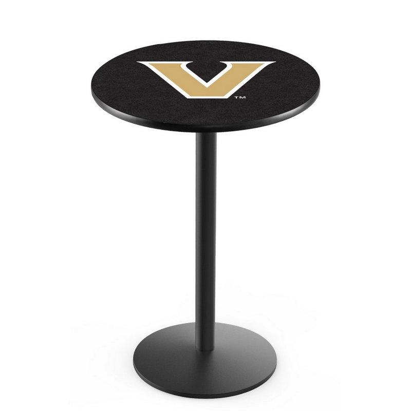 Round Metal Base Dining Table, Black Wrinkle, Vanderbilt University